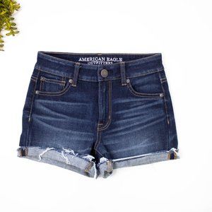 American Eagle Hi-Rise Shortie dark Denim Short 0